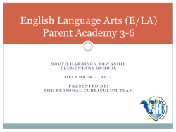 English Language Arts (ELA) Parent Academy