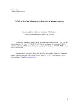 EHME: a New Word Database for Research in Basque Language