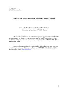 EHME: a New Word Database for Research in Basque Language