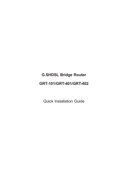 G.SHDSL Bridge Router GRT-101/GRT-401/GRT