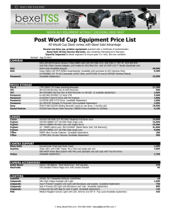 Post World Cup Equipment Price List