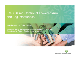 Blair Lock, MScE, P. Eng. EMG Based Control of Powered Arm and
