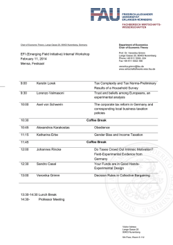 EFI (Emerging Field Initiative) Internal Workshop February