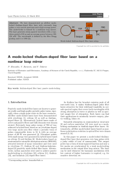 A mode-locked thulium-doped fiber laser based on a nonlinear loop