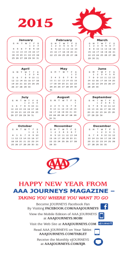 HAPPY NEW YEAR FROM - AAA Journeys Online
