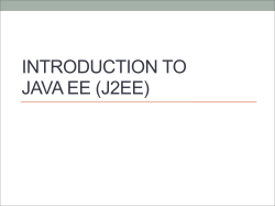Introduction to Java EE (J2EE)