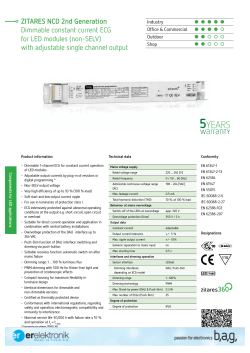ZITARES NCD 2nd Generation Dimmable constant current ECG for