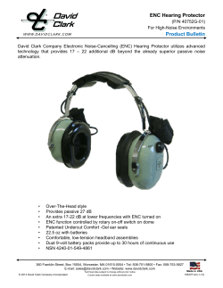 ENC Hearing Protector Product Bulletin