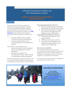 LSSD Sport Development Program and Ski Fit Northwestern Ontario