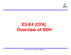 E3-E4 (CFA) E4 (CFA) Overview of SDH