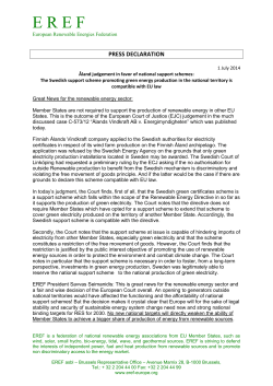 Press Release on Åland judgement in favor of national support