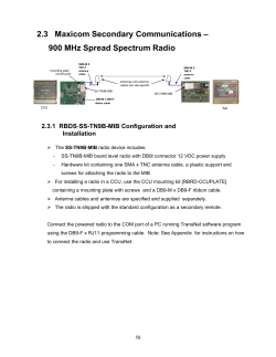 2.3 Maxicom Secondary Communications – 900 MHz Spread
