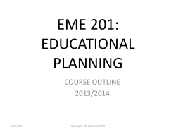 eme 201: introduction to educational planning