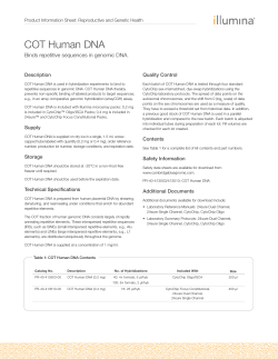 COT Human DNA Product Information Sheet
