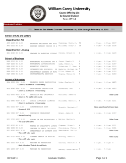 Schedule - William Carey University