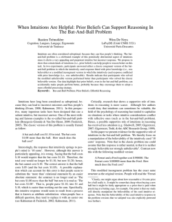 Prior Beliefs Can Support Reasoning In The Bat-And