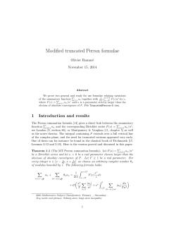 Modified truncated Perron formulae