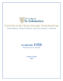 Academic EHR - The College of St. Scholastica