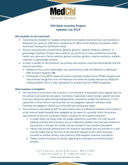 EHR State Incentive Program Updated, July 2014