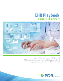EHR Playbook Executive Summary - PDR