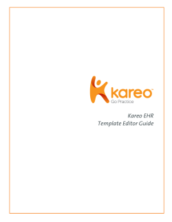 Kareo EHR Template Editor Guide