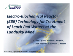 Electro-Biochemical Reactor (EBR) Technology for Treatment of