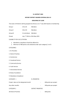 R.I.DISTRICT 3202 ROTARY DISTRICT AWARDS CRITERIA 2014