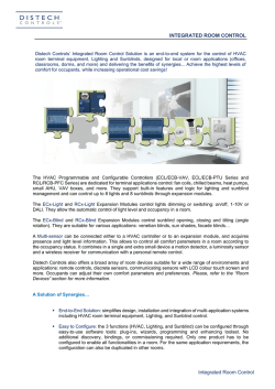 Integrated Room Control INTEGRATED ROOM