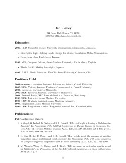 Dan Cosley Education Positions Held Publications