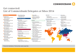 Get connected: List of Commerzbank Delegates at Sibos 2014