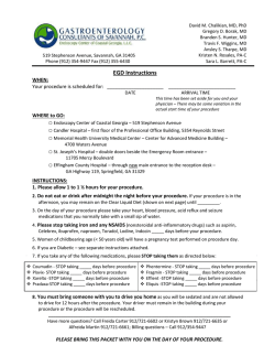EGD Instructions - Gastroenterology Consultants of Savannah