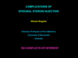 COMPLICATIONS OF EPIDURAL STEROID INJECTION NO