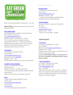 EGT 2014 Restaurant Info - The Land Trust for Tennessee
