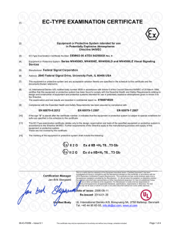 ATEX Certificate - Federal Signal Integrated Systems