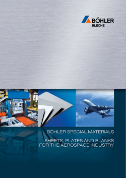 böhler special materials sheets, plates and blanks for the aerospace