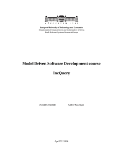 Model Driven Software Development course IncQuery