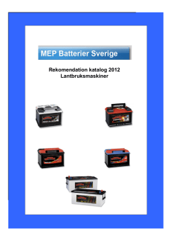 Rekomendation katalog 2012 Lantbruksmaskiner