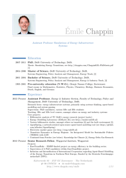 Download CV - Emile Chappin