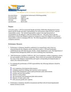 Evaluating the Performance of EHS Responsibility
