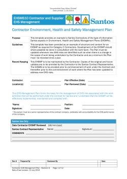 EHSMS10 Template - Contractor EHS Management Plan