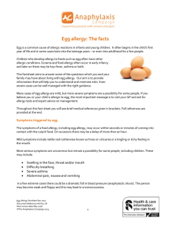 Egg allergy: The facts