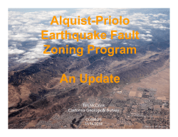 Update on the CGS Alquist-Priolo Fault Mapping Program