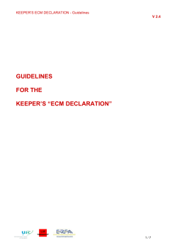 Keepers ECM Declaration Implementation Guide - ERA