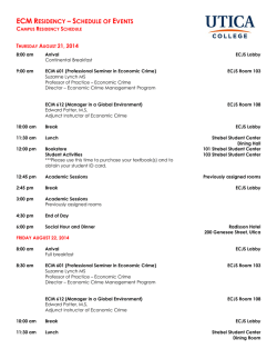 ECM RESIDENCY &ndash; SCHEDULE OF EVENTS