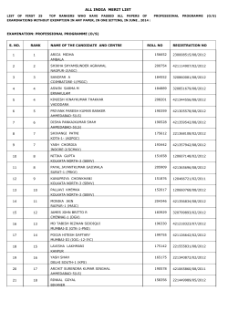 June 2014 - Professional Programme Examination (Old Syllabus)