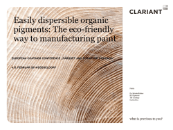 Easily dispersible organic pigments: The eco-friendly