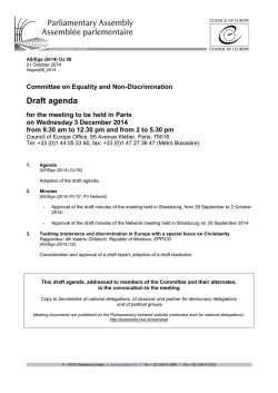 Draft agenda - Parliamentary Assembly of the Council of Europe