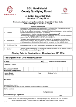 EGU Gold Medal Qualifier - Surrey County Golf Union