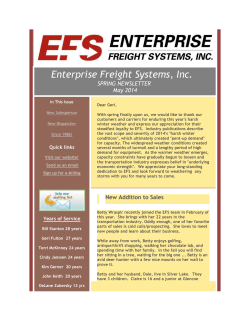2014 Spring Newsletter - Enterprise Freight Systems, Inc.