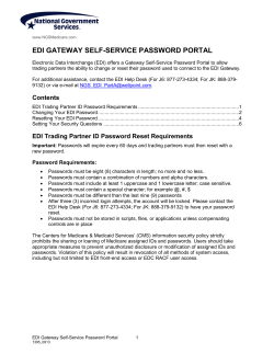 EDI Gateway Self-Service Password Portal